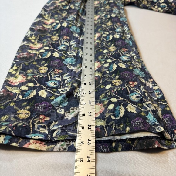 Natural Life Lia Tunic Dress Tassel Neck Blue Cotton Floral Boho Peasant Size L - Picture 7 of 7